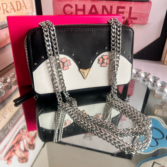 Kate spade collectible frosty double zip adjustable silver chain crossbody bag - Picture 7 of 14